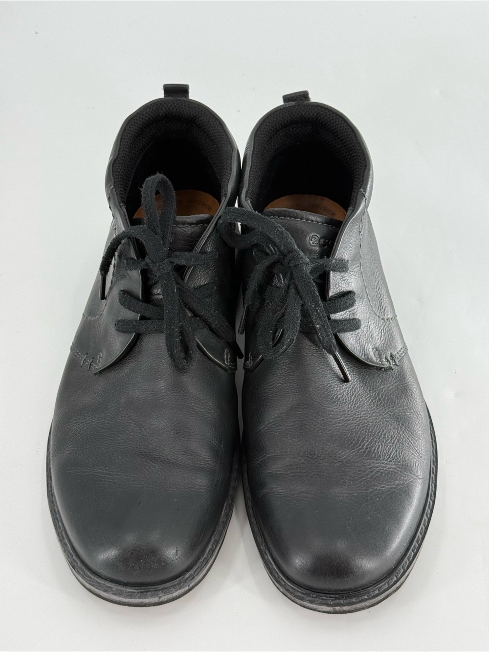 Ecco Men's Lace Up Chukka Boots Black Leather Gore Tex 45 / 11-11.5 - Picture 3 of 11